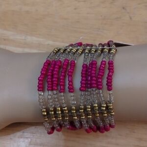 NWT My style women's multi strand pink bracelet